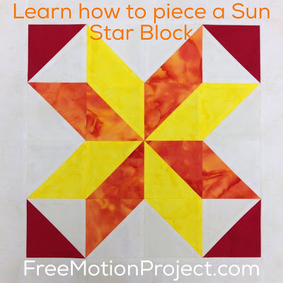 How to piece a patchwork Sun Star Block